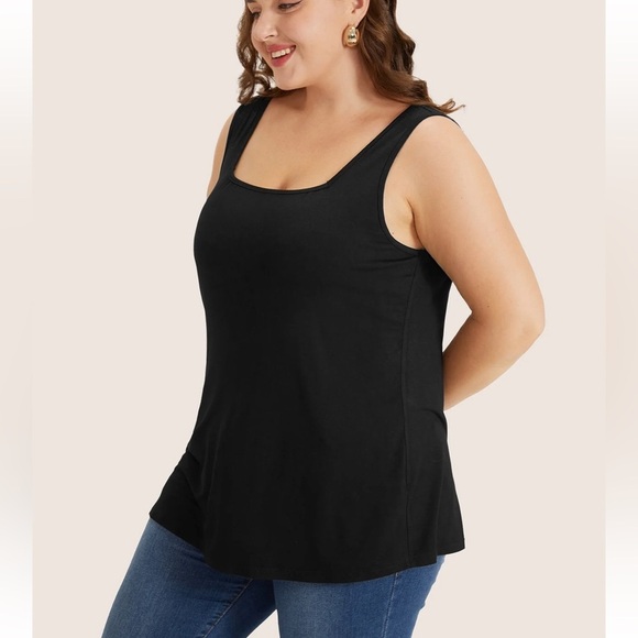 BloomChic Plus Size 2XL Supersoft Essentials Plain Square Neck Skinny Tank Top - Picture 4 of 7